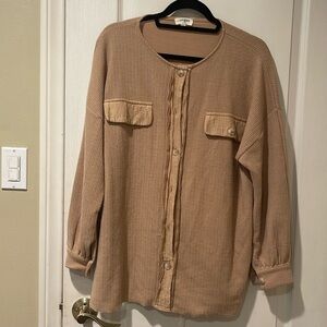Small oversized tan shacket